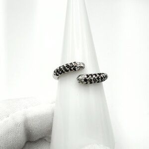 .925 Sterling Silver Brown Cz Open Ended Ring